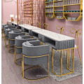 Nordic Marble Nail Shop Tables and Chairs Double Nail Table Set